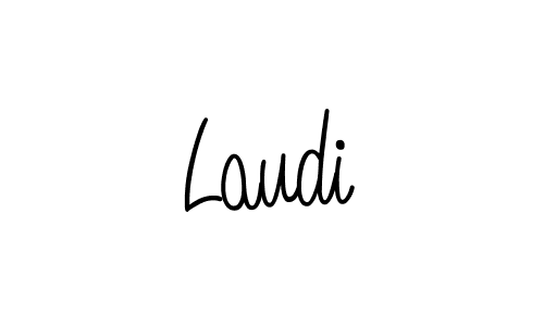 Make a beautiful signature design for name Laudi. With this signature (Angelique-Rose-font-FFP) style, you can create a handwritten signature for free. Laudi signature style 5 images and pictures png