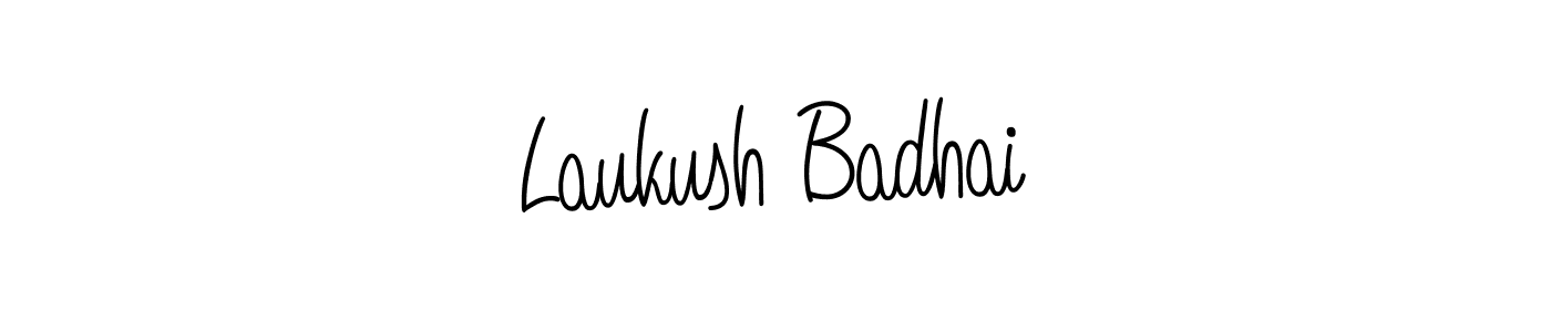 Also we have Laukush Badhai name is the best signature style. Create professional handwritten signature collection using Angelique-Rose-font-FFP autograph style. Laukush Badhai signature style 5 images and pictures png