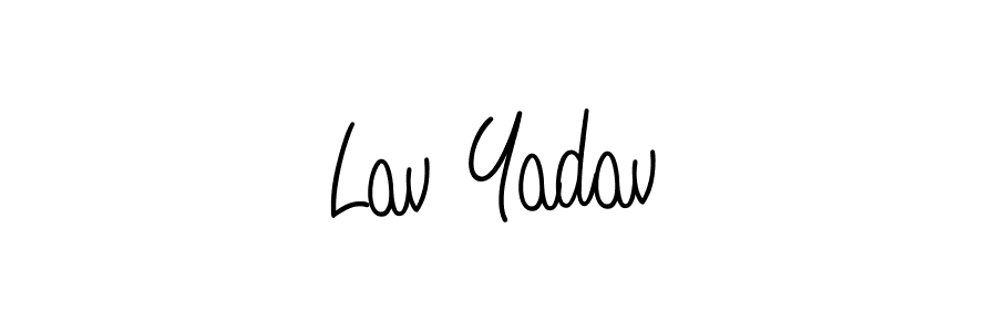 You should practise on your own different ways (Angelique-Rose-font-FFP) to write your name (Lav Yadav) in signature. don't let someone else do it for you. Lav Yadav signature style 5 images and pictures png