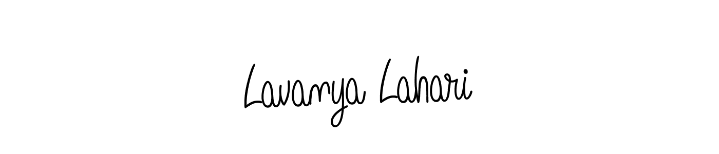 Make a beautiful signature design for name Lavanya Lahari. With this signature (Angelique-Rose-font-FFP) style, you can create a handwritten signature for free. Lavanya Lahari signature style 5 images and pictures png