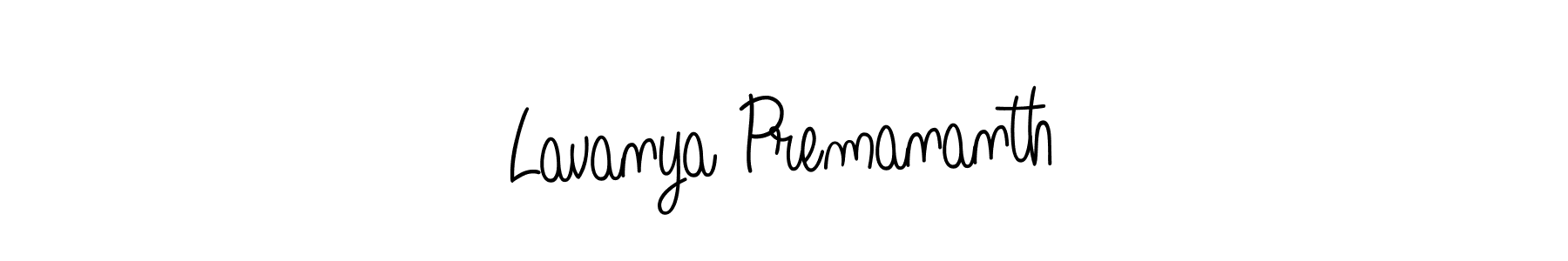 Use a signature maker to create a handwritten signature online. With this signature software, you can design (Angelique-Rose-font-FFP) your own signature for name Lavanya Premananth. Lavanya Premananth signature style 5 images and pictures png