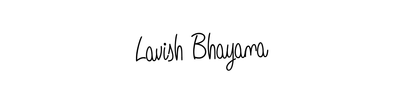 Use a signature maker to create a handwritten signature online. With this signature software, you can design (Angelique-Rose-font-FFP) your own signature for name Lavish Bhayana. Lavish Bhayana signature style 5 images and pictures png