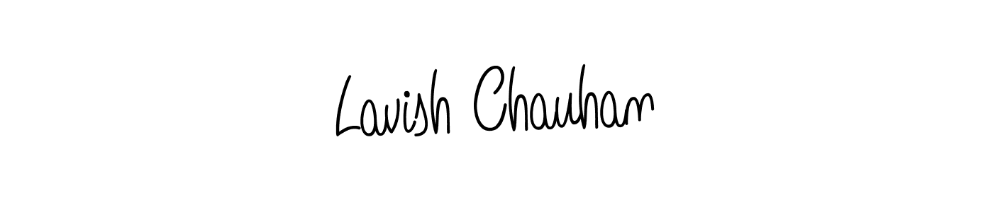 How to make Lavish Chauhan name signature. Use Angelique-Rose-font-FFP style for creating short signs online. This is the latest handwritten sign. Lavish Chauhan signature style 5 images and pictures png