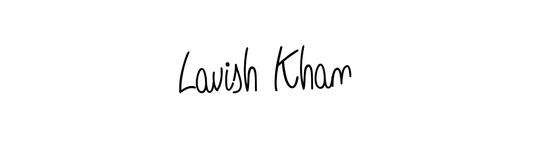 Use a signature maker to create a handwritten signature online. With this signature software, you can design (Angelique-Rose-font-FFP) your own signature for name Lavish Khan. Lavish Khan signature style 5 images and pictures png