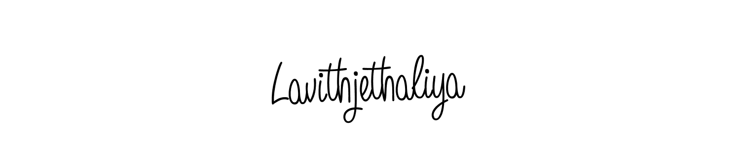 Create a beautiful signature design for name Lavithjethaliya. With this signature (Angelique-Rose-font-FFP) fonts, you can make a handwritten signature for free. Lavithjethaliya signature style 5 images and pictures png