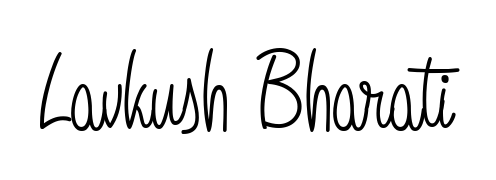 A sleek calligraphic signature for name Lavkush Bharati utilizing Angelique-Rose-font-FFP styling. Great for adding personal signatures to photos and art. Lavkush Bharati signature style 5 images and pictures png