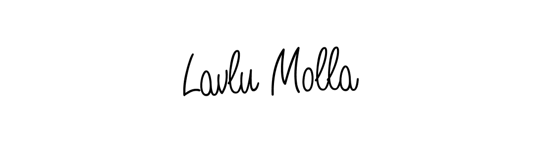 Make a beautiful signature design for name Lavlu Molla. With this signature (Angelique-Rose-font-FFP) style, you can create a handwritten signature for free. Lavlu Molla signature style 5 images and pictures png