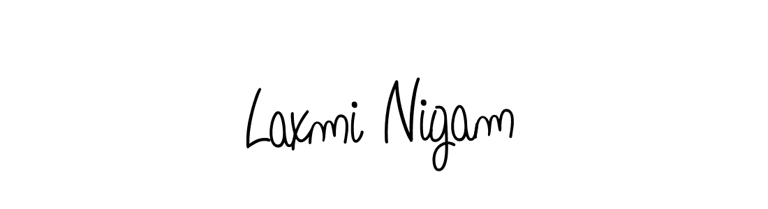 Make a beautiful signature design for name Laxmi Nigam. With this signature (Angelique-Rose-font-FFP) style, you can create a handwritten signature for free. Laxmi Nigam signature style 5 images and pictures png