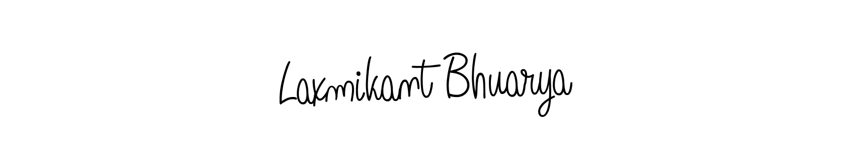The best way (Angelique-Rose-font-FFP) to make a short signature is to pick only two or three words in your name. The name Laxmikant Bhuarya include a total of six letters. For converting this name. Laxmikant Bhuarya signature style 5 images and pictures png