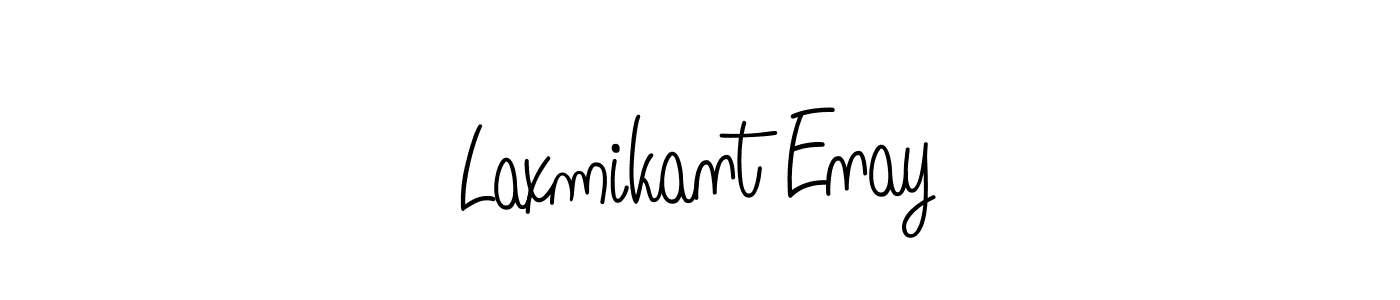 The best way (Angelique-Rose-font-FFP) to make a short signature is to pick only two or three words in your name. The name Laxmikant Enay include a total of six letters. For converting this name. Laxmikant Enay signature style 5 images and pictures png