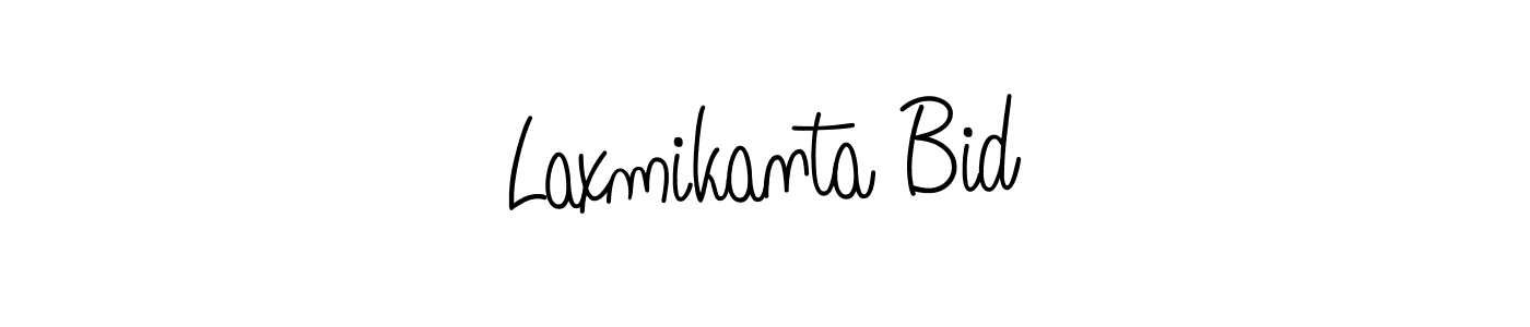You should practise on your own different ways (Angelique-Rose-font-FFP) to write your name (Laxmikanta Bid) in signature. don't let someone else do it for you. Laxmikanta Bid signature style 5 images and pictures png