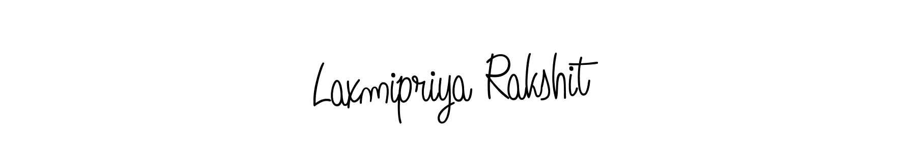 You should practise on your own different ways (Angelique-Rose-font-FFP) to write your name (Laxmipriya Rakshit) in signature. don't let someone else do it for you. Laxmipriya Rakshit signature style 5 images and pictures png