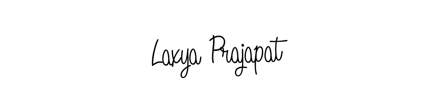 The best way (Angelique-Rose-font-FFP) to make a short signature is to pick only two or three words in your name. The name Laxya Prajapat include a total of six letters. For converting this name. Laxya Prajapat signature style 5 images and pictures png