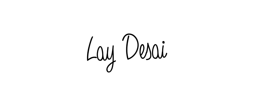 How to make Lay Desai name signature. Use Angelique-Rose-font-FFP style for creating short signs online. This is the latest handwritten sign. Lay Desai signature style 5 images and pictures png