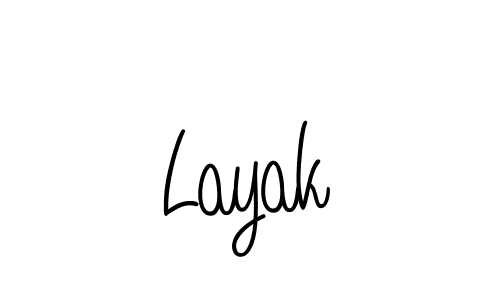 You should practise on your own different ways (Angelique-Rose-font-FFP) to write your name (Layak) in signature. don't let someone else do it for you. Layak signature style 5 images and pictures png