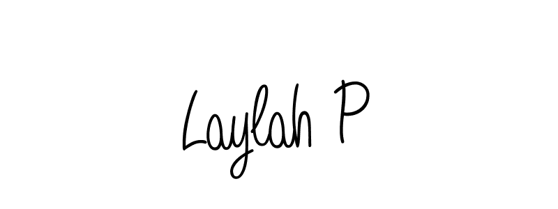 How to make Laylah P name signature. Use Angelique-Rose-font-FFP style for creating short signs online. This is the latest handwritten sign. Laylah P signature style 5 images and pictures png