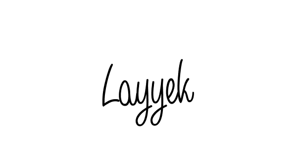 Make a beautiful signature design for name Layyek. With this signature (Angelique-Rose-font-FFP) style, you can create a handwritten signature for free. Layyek signature style 5 images and pictures png