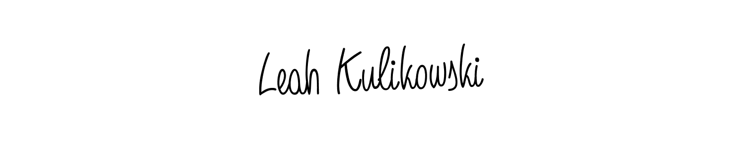 The best way (Angelique-Rose-font-FFP) to make a short signature is to pick only two or three words in your name. The name Leah Kulikowski include a total of six letters. For converting this name. Leah Kulikowski signature style 5 images and pictures png