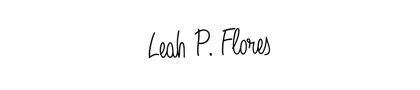 Make a beautiful signature design for name Leah P. Flores. With this signature (Angelique-Rose-font-FFP) style, you can create a handwritten signature for free. Leah P. Flores signature style 5 images and pictures png