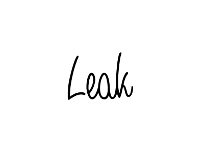 Make a beautiful signature design for name Leak. With this signature (Angelique-Rose-font-FFP) style, you can create a handwritten signature for free. Leak signature style 5 images and pictures png