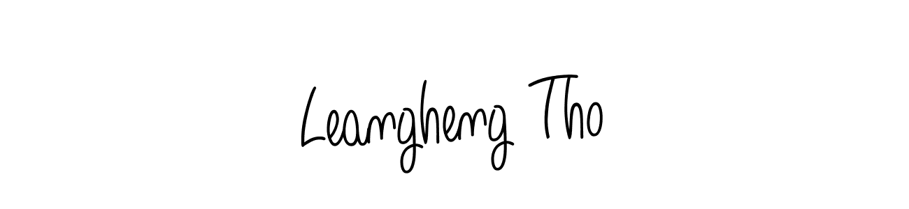 Leangheng Tho stylish signature style. Best Handwritten Sign (Angelique-Rose-font-FFP) for my name. Handwritten Signature Collection Ideas for my name Leangheng Tho. Leangheng Tho signature style 5 images and pictures png