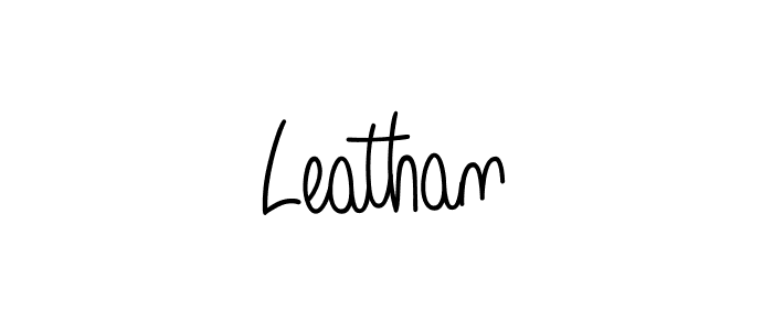 Make a beautiful signature design for name Leathan. With this signature (Angelique-Rose-font-FFP) style, you can create a handwritten signature for free. Leathan signature style 5 images and pictures png