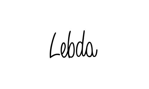 Make a beautiful signature design for name Lebda. With this signature (Angelique-Rose-font-FFP) style, you can create a handwritten signature for free. Lebda signature style 5 images and pictures png