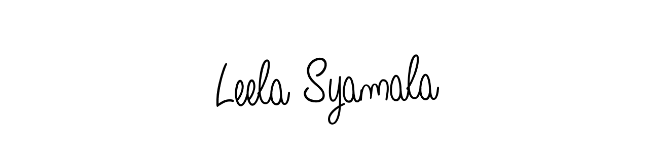You should practise on your own different ways (Angelique-Rose-font-FFP) to write your name (Leela Syamala) in signature. don't let someone else do it for you. Leela Syamala signature style 5 images and pictures png