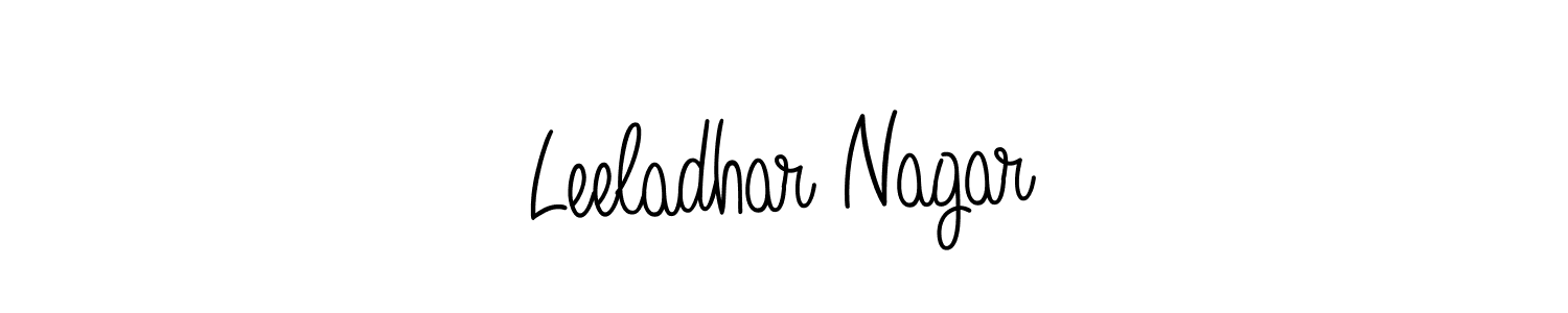 You should practise on your own different ways (Angelique-Rose-font-FFP) to write your name (Leeladhar Nagar) in signature. don't let someone else do it for you. Leeladhar Nagar signature style 5 images and pictures png
