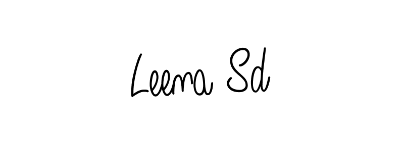 Use a signature maker to create a handwritten signature online. With this signature software, you can design (Angelique-Rose-font-FFP) your own signature for name Leena Sd. Leena Sd signature style 5 images and pictures png