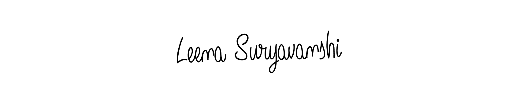 You should practise on your own different ways (Angelique-Rose-font-FFP) to write your name (Leena Suryavanshi) in signature. don't let someone else do it for you. Leena Suryavanshi signature style 5 images and pictures png