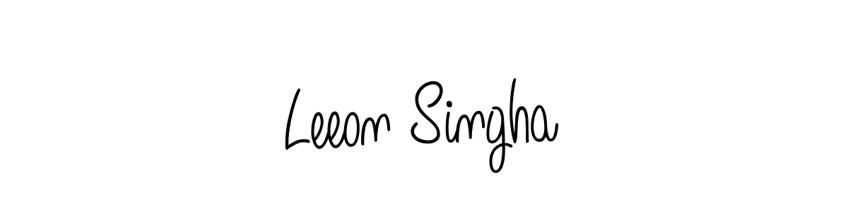 Design your own signature with our free online signature maker. With this signature software, you can create a handwritten (Angelique-Rose-font-FFP) signature for name Leeon Singha. Leeon Singha signature style 5 images and pictures png