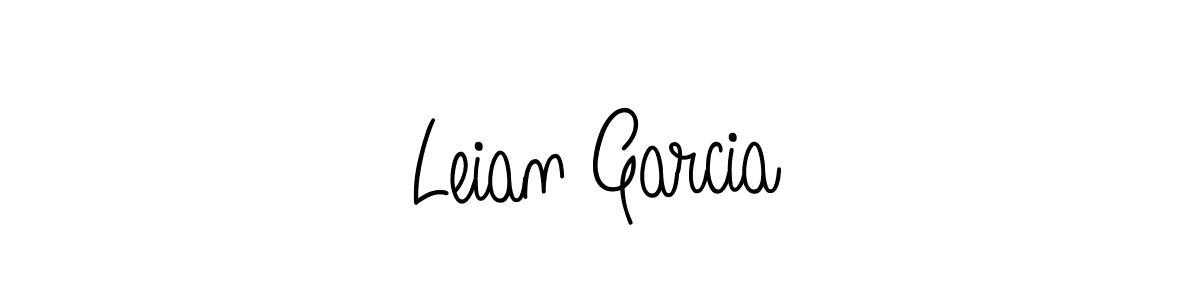 Make a beautiful signature design for name Leian Garcia. With this signature (Angelique-Rose-font-FFP) style, you can create a handwritten signature for free. Leian Garcia signature style 5 images and pictures png