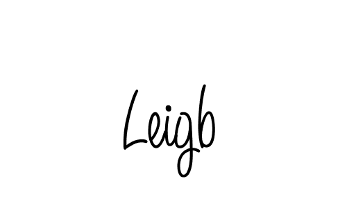 Use a signature maker to create a handwritten signature online. With this signature software, you can design (Angelique-Rose-font-FFP) your own signature for name Leigb. Leigb signature style 5 images and pictures png
