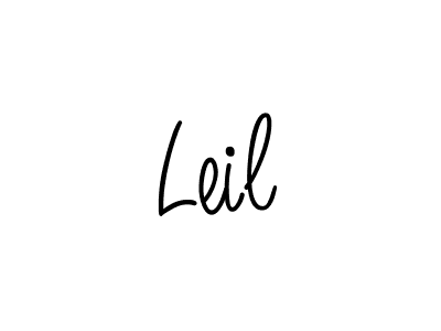 Make a beautiful signature design for name Leil. With this signature (Angelique-Rose-font-FFP) style, you can create a handwritten signature for free. Leil signature style 5 images and pictures png
