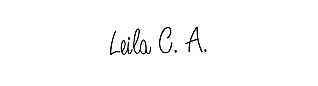 The best way (Angelique-Rose-font-FFP) to make a short signature is to pick only two or three words in your name. The name Leila C. A. include a total of six letters. For converting this name. Leila C. A. signature style 5 images and pictures png