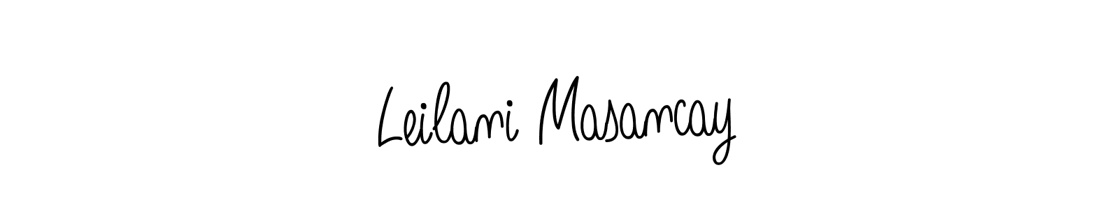 The best way (Angelique-Rose-font-FFP) to make a short signature is to pick only two or three words in your name. The name Leilani Masancay include a total of six letters. For converting this name. Leilani Masancay signature style 5 images and pictures png