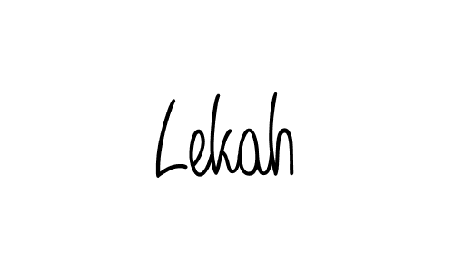 Use a signature maker to create a handwritten signature online. With this signature software, you can design (Angelique-Rose-font-FFP) your own signature for name Lekah. Lekah signature style 5 images and pictures png