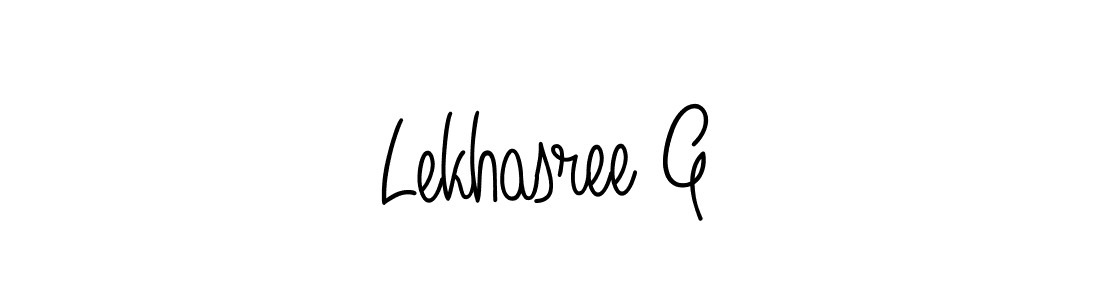 How to make Lekhasree G name signature. Use Angelique-Rose-font-FFP style for creating short signs online. This is the latest handwritten sign. Lekhasree G signature style 5 images and pictures png