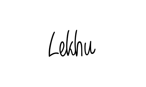 Use a signature maker to create a handwritten signature online. With this signature software, you can design (Angelique-Rose-font-FFP) your own signature for name Lekhu. Lekhu signature style 5 images and pictures png