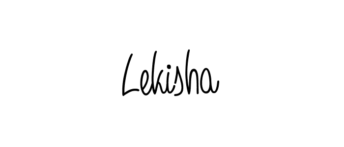 Use a signature maker to create a handwritten signature online. With this signature software, you can design (Angelique-Rose-font-FFP) your own signature for name Lekisha. Lekisha signature style 5 images and pictures png