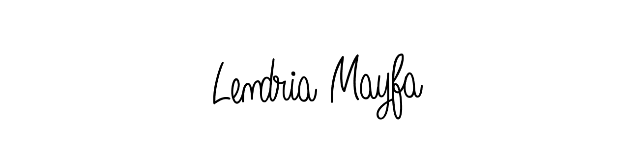 Make a beautiful signature design for name Lendria Mayfa. With this signature (Angelique-Rose-font-FFP) style, you can create a handwritten signature for free. Lendria Mayfa signature style 5 images and pictures png