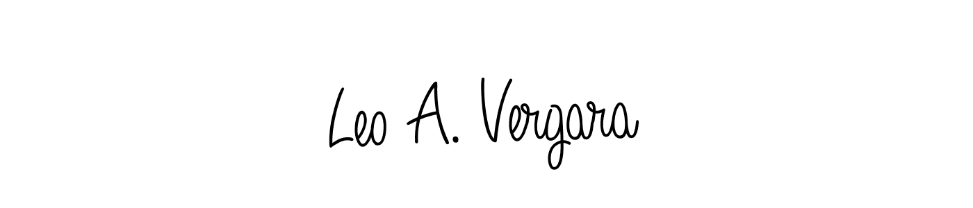 Leo A. Vergara stylish signature style. Best Handwritten Sign (Angelique-Rose-font-FFP) for my name. Handwritten Signature Collection Ideas for my name Leo A. Vergara. Leo A. Vergara signature style 5 images and pictures png