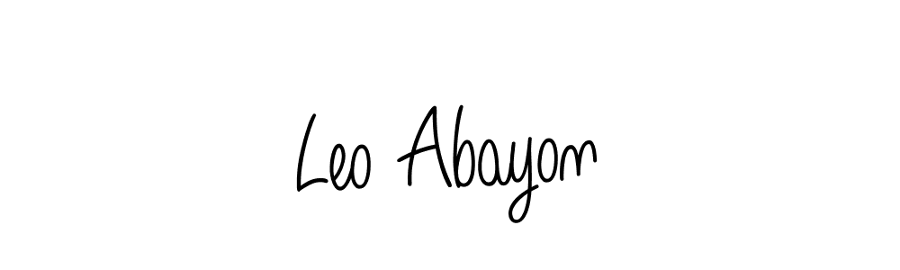 How to make Leo Abayon name signature. Use Angelique-Rose-font-FFP style for creating short signs online. This is the latest handwritten sign. Leo Abayon signature style 5 images and pictures png