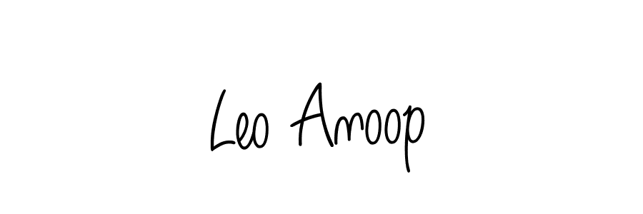 Angelique-Rose-font-FFP is a professional signature style that is perfect for those who want to add a touch of class to their signature. It is also a great choice for those who want to make their signature more unique. Get Leo Anoop name to fancy signature for free. Leo Anoop signature style 5 images and pictures png