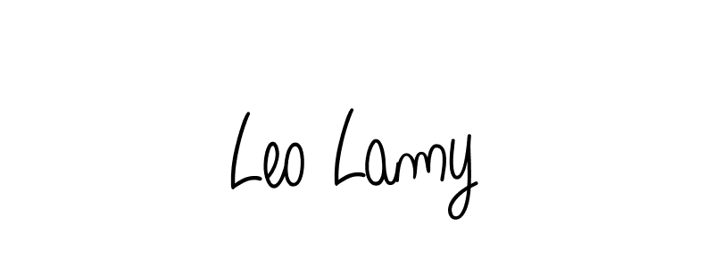 You should practise on your own different ways (Angelique-Rose-font-FFP) to write your name (Leo Lamy) in signature. don't let someone else do it for you. Leo Lamy signature style 5 images and pictures png