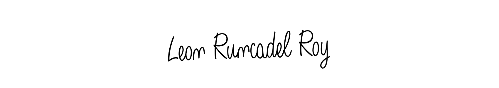 Once you've used our free online signature maker to create your best signature Angelique-Rose-font-FFP style, it's time to enjoy all of the benefits that Leon Runcadel Roy name signing documents. Leon Runcadel Roy signature style 5 images and pictures png