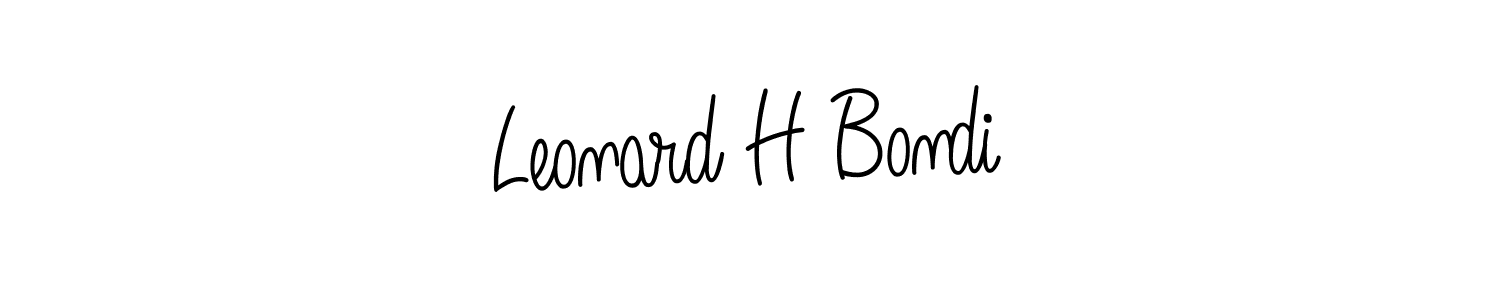 The best way (Angelique-Rose-font-FFP) to make a short signature is to pick only two or three words in your name. The name Leonard H Bondi include a total of six letters. For converting this name. Leonard H Bondi signature style 5 images and pictures png