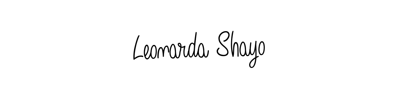 How to make Leonarda Shayo signature? Angelique-Rose-font-FFP is a professional autograph style. Create handwritten signature for Leonarda Shayo name. Leonarda Shayo signature style 5 images and pictures png