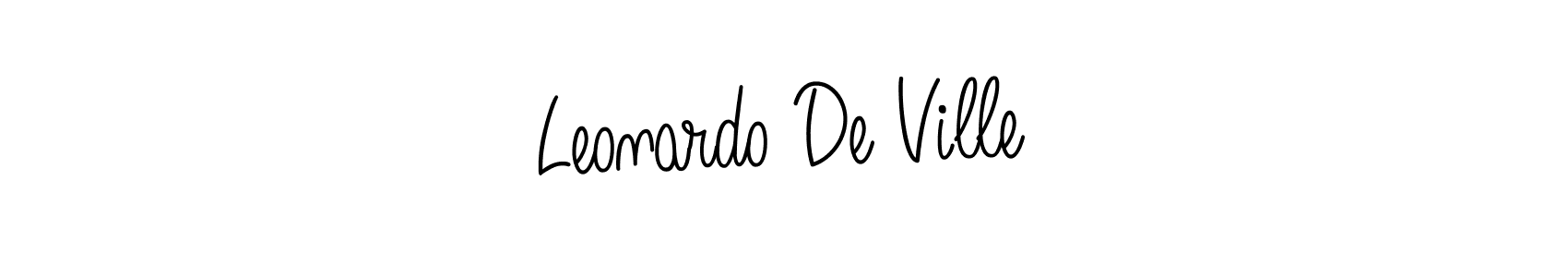 Make a beautiful signature design for name Leonardo De Ville. With this signature (Angelique-Rose-font-FFP) style, you can create a handwritten signature for free. Leonardo De Ville signature style 5 images and pictures png